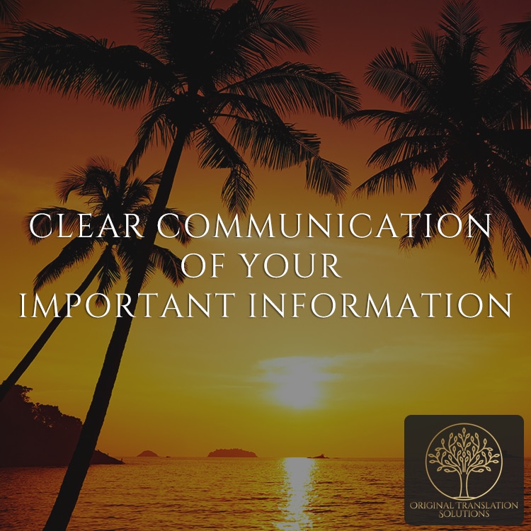 Original Translation Solutions - Clear communication of your important information